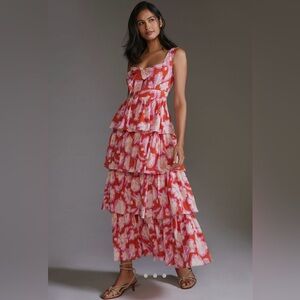 Vineet Bahl Tiered Ruffle Maxi Dress